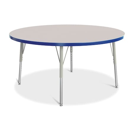Jonti-Craft Berries Round Activity Table, 48 in. Diameter, E-height, Freckled Gray/Blue/Gray 6433JCE003